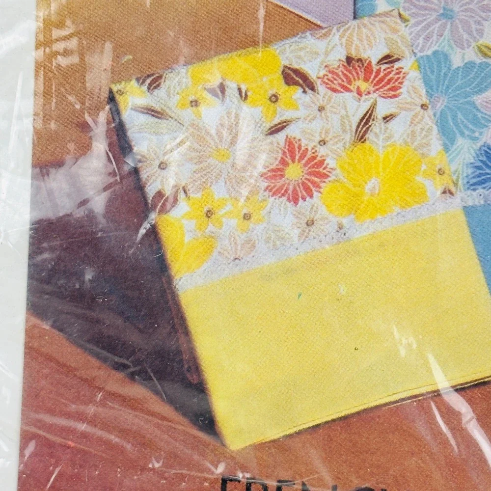 Vintage Springmaid French Flowers Twin Flat Sheet Yellow Brown Orange Floral